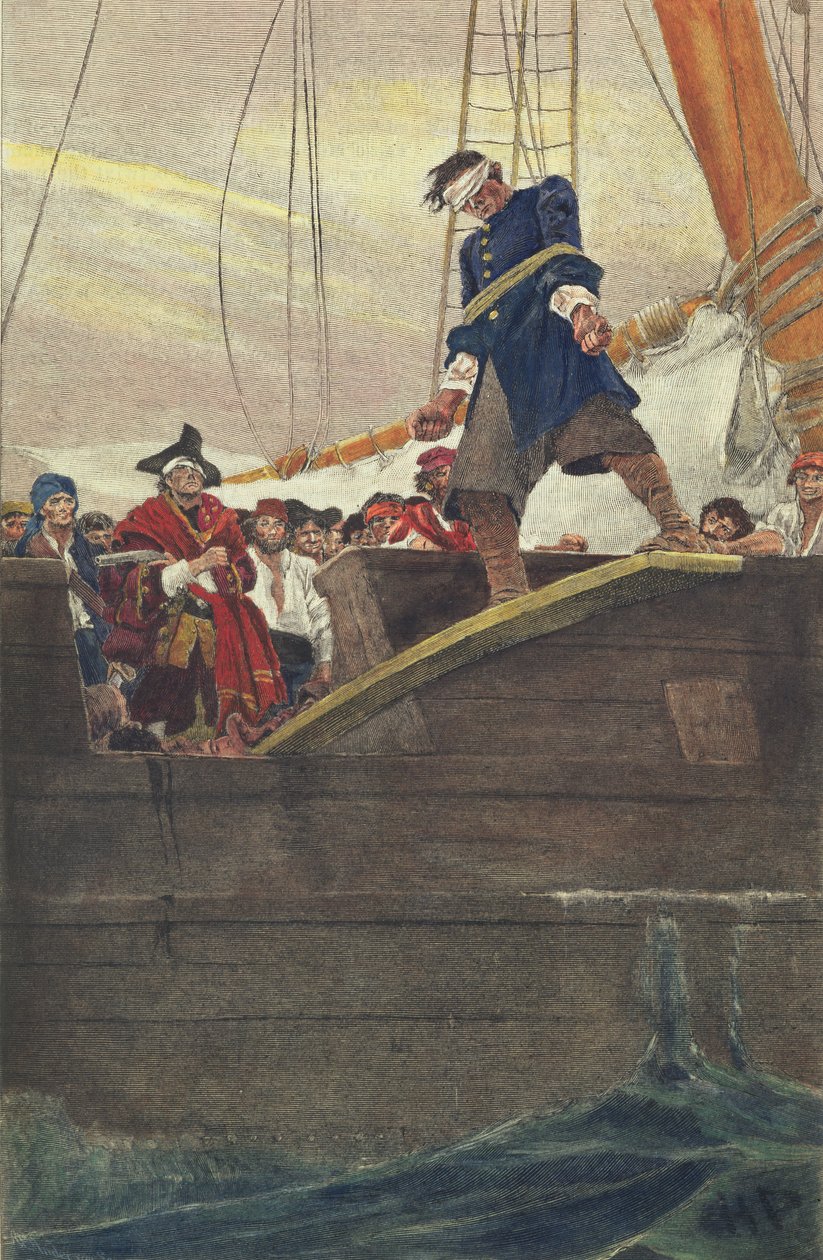 Andando a prancha, gravada por Anderson de Howard Pyle