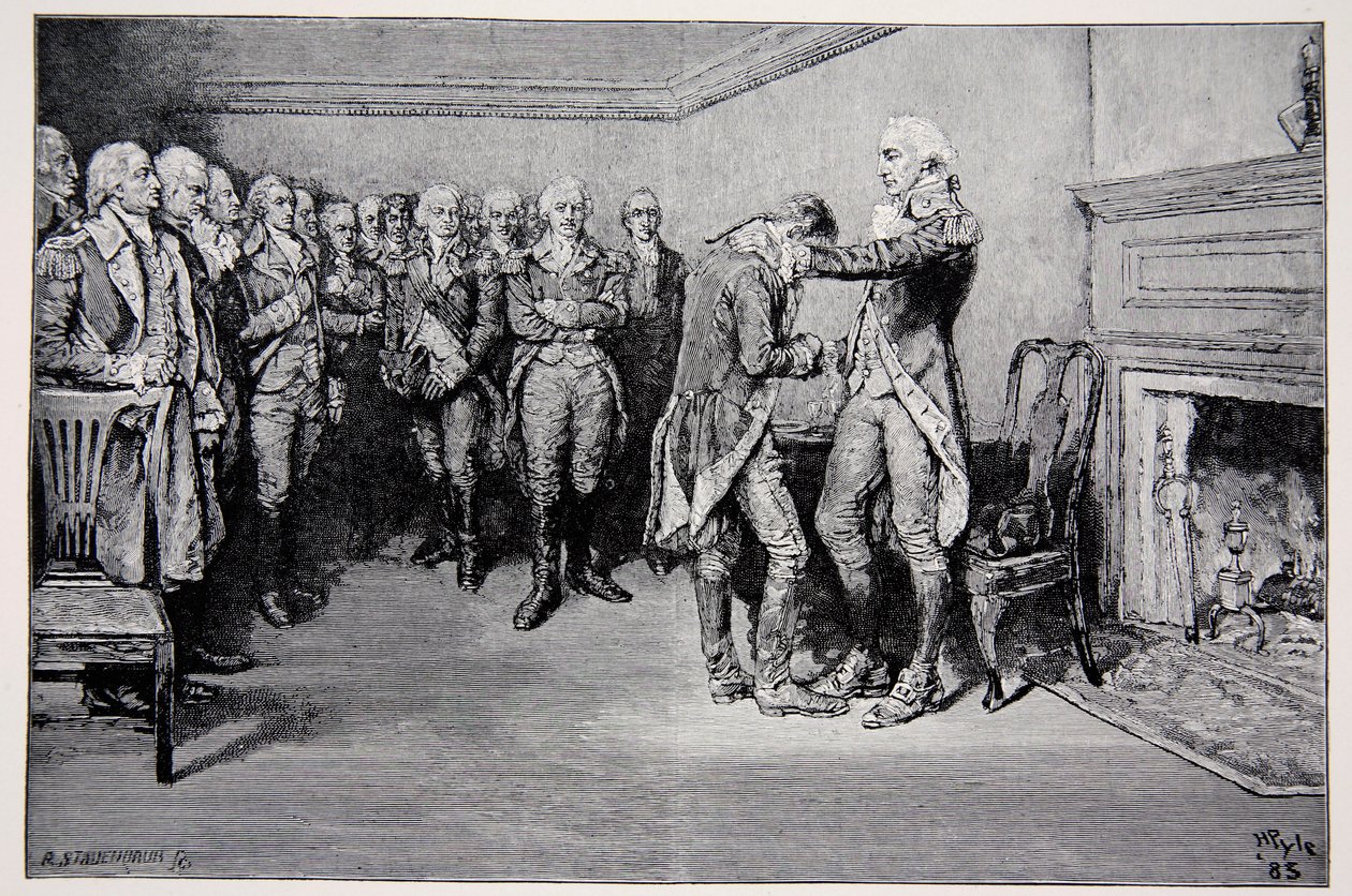 Washington se despede de seus oficiais, 4 de dezembro de 1783 de Howard Pyle