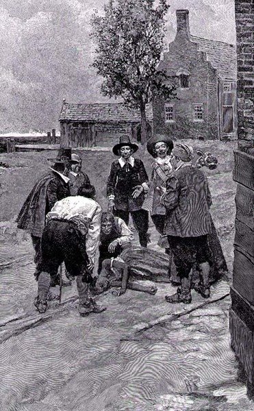 "Alguns dos espectadores disseram: &39;Ela está bêbada. Isso logo passará.&39;", Ilustração de &39;New York Slave Traders&39; por Thomas A. Janvier, pub. na Harper&39;s Magazine de Howard (after) Pyle