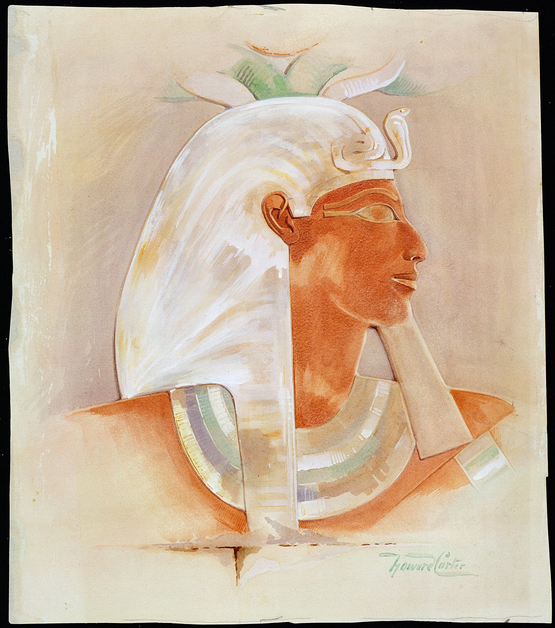 Chefe da antiga rainha egípcia Makare Hatshepsut, c início do século 20 de Howard Carter