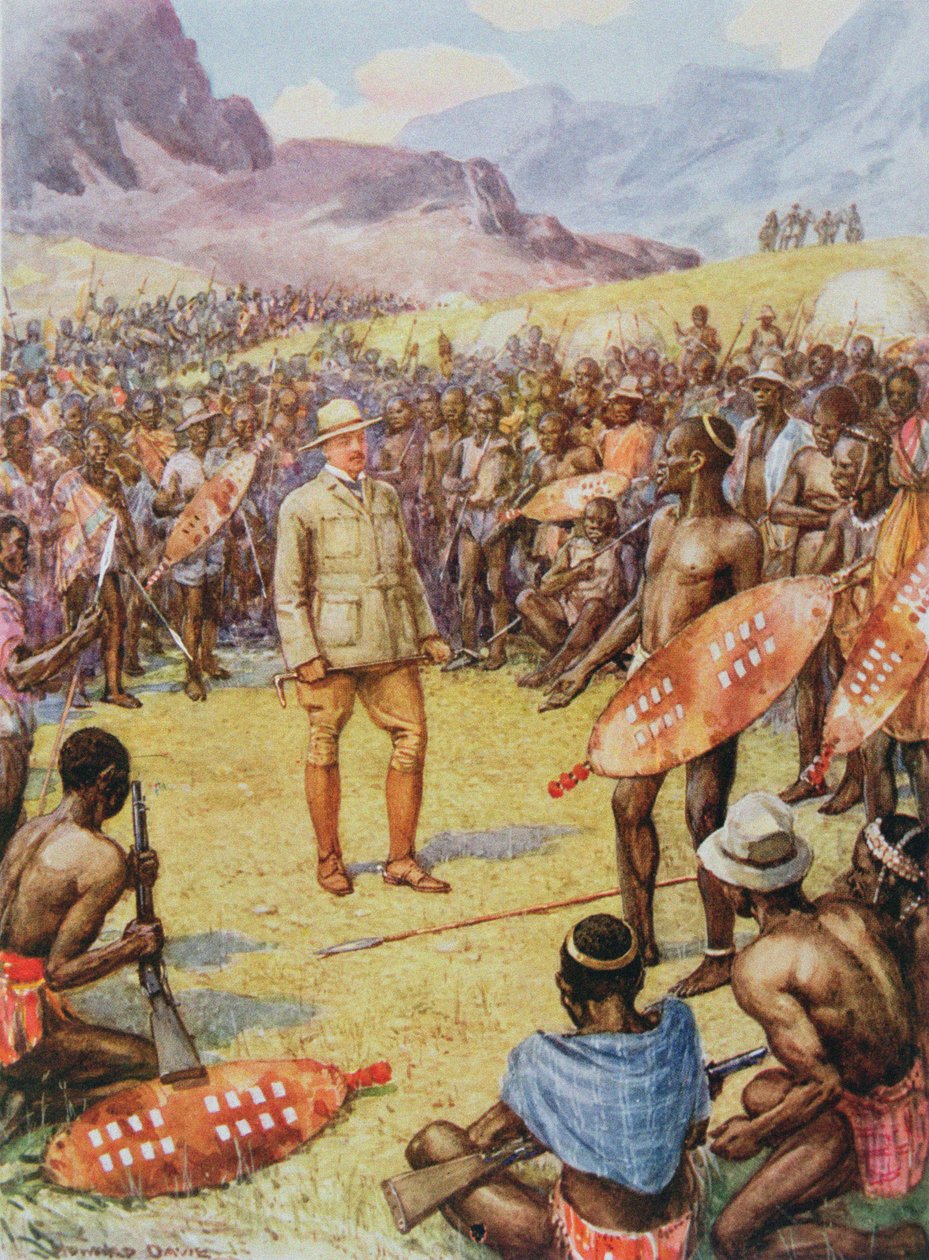 Cecil Rhodes (1853-1902) com o Matabeles de 