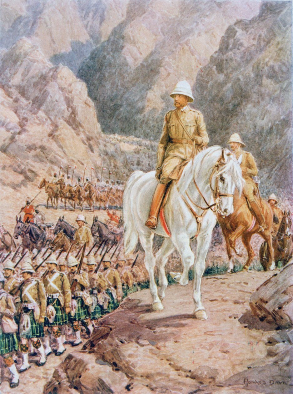 Lord Roberts (1832-1914) em marcha para Kandahar de Howard Davie