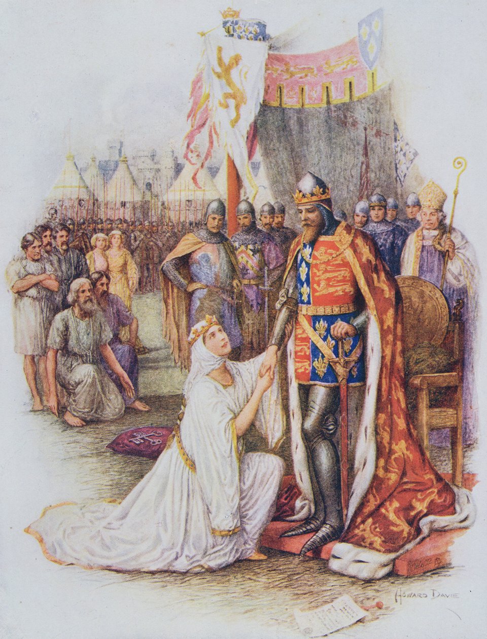 A Rainha Philippa Pleading for the Citizens of Calais, ilustração de 
