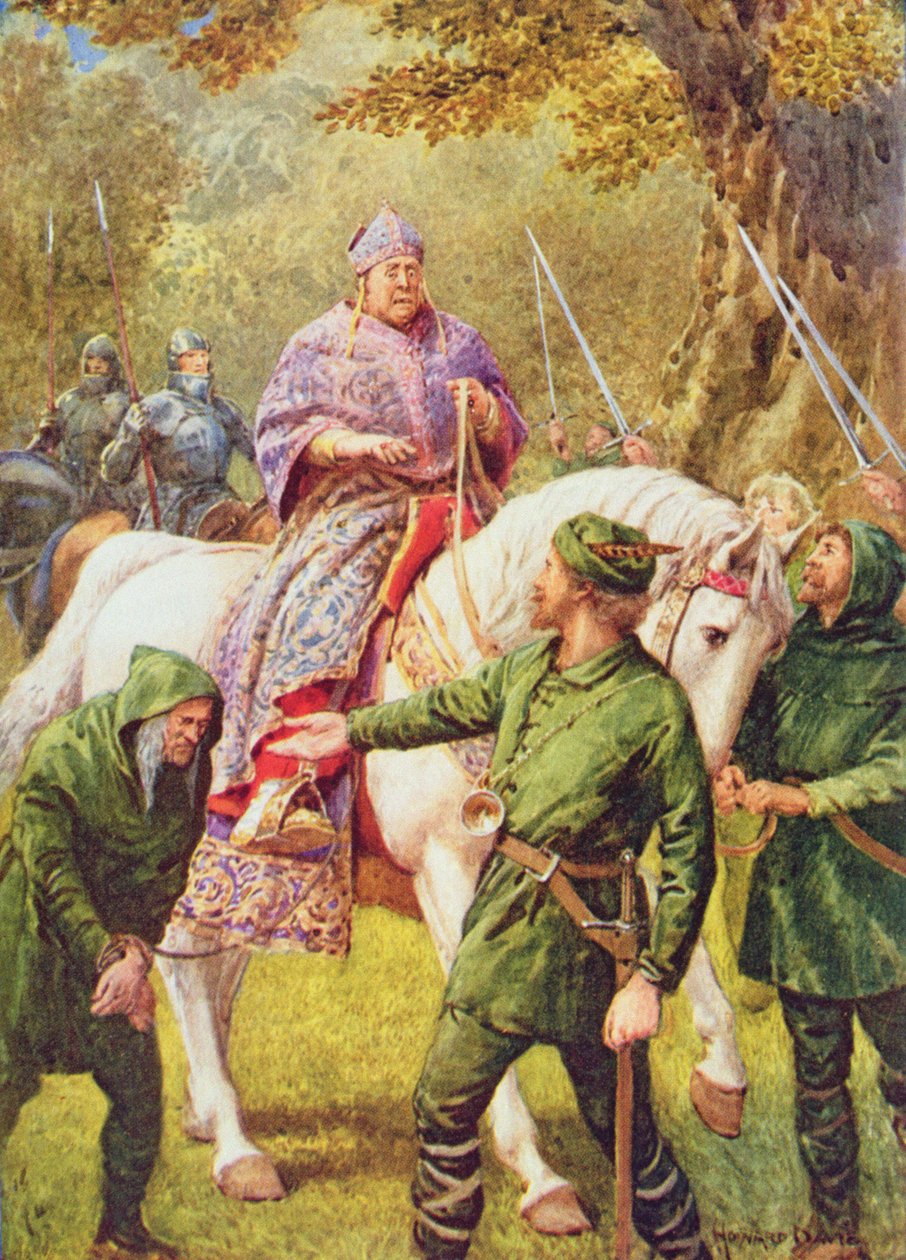 Robin Hood conhece o Bispo de Hereford, ilustração de 