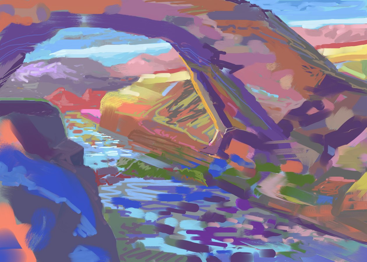Arco de pedra (arte de computador) de Howard Ganz