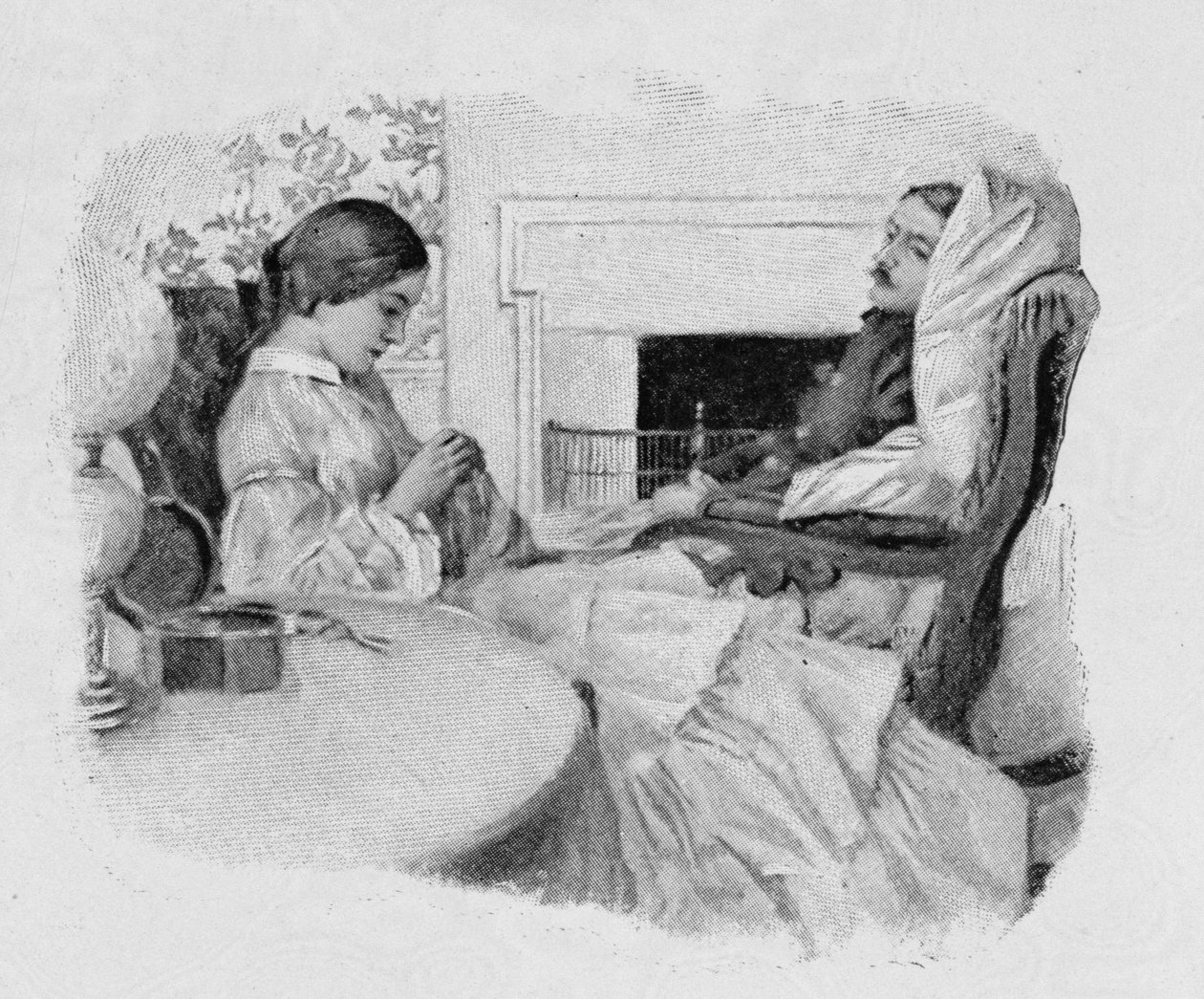 Um Soldado Convalescendo em Casa, da Harper&39;s Magazine, pub. 1896 de Howard Pyle