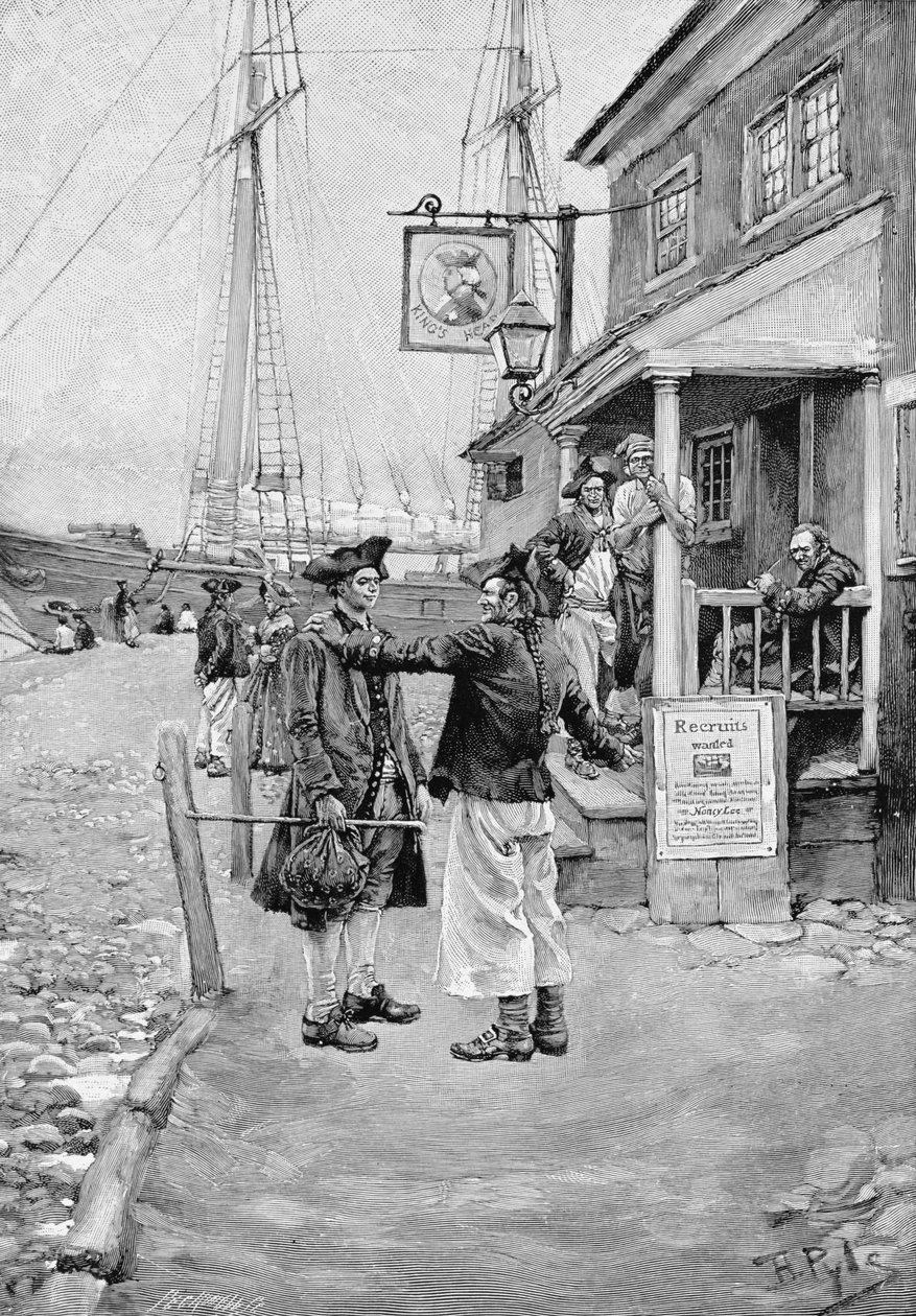 O cais de Brownejohn, New York, ilustração de "das tabernas velhas New York" por John Austin Stevens, bar. na revista Harper&39;s, 1890 de Howard Pyle