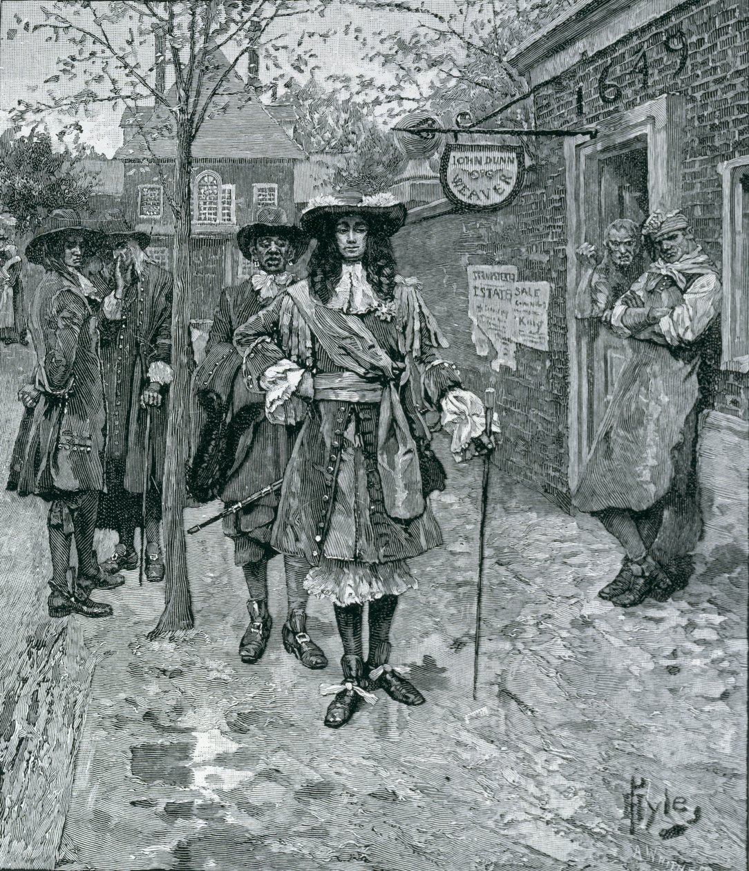 Governador Andros e o Povo de Boston, gravado por A. Whitney, da Harper "s Magazine, 1883 de Howard Pyle