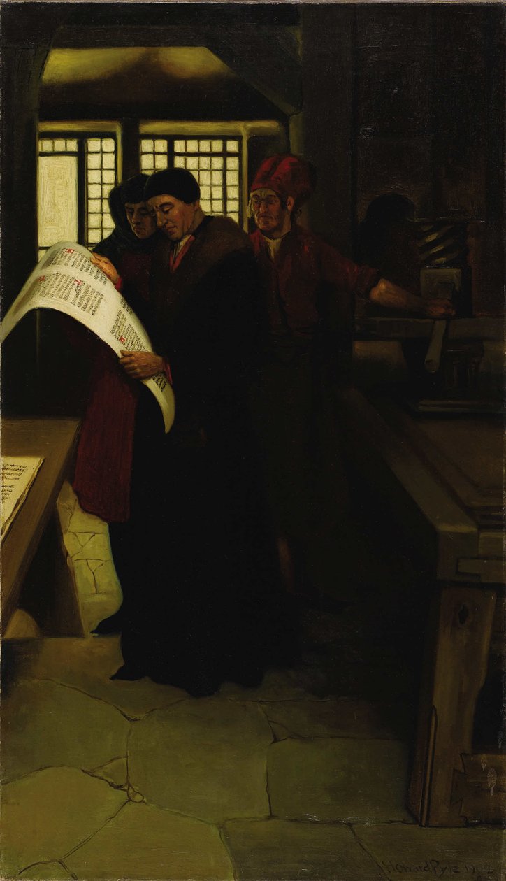Gutenberg na imprensa, 1902. de Howard Pyle