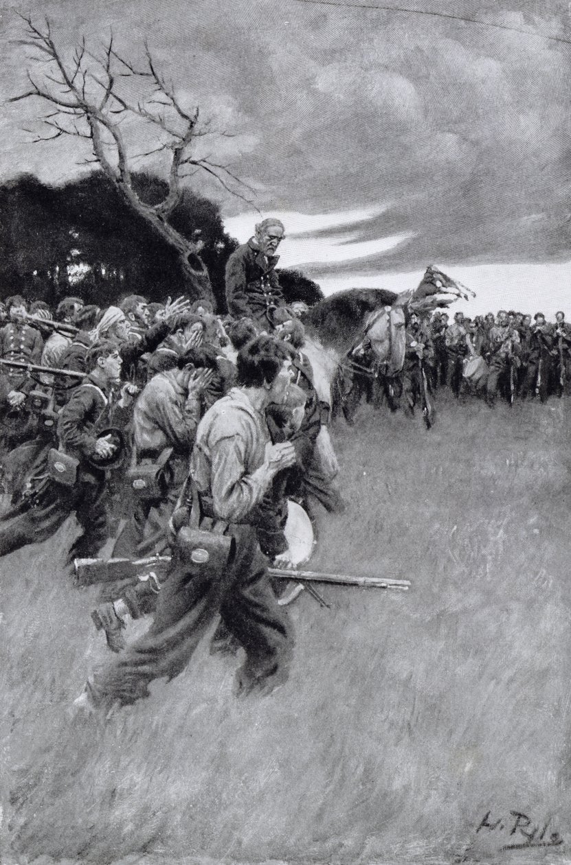 "Seu exército se separou e o seguiu, chorando e soluçando", ilustração do "General Lee como eu o conheci" por ARH Ranson, pub. na revista Harper&39;s, 1911 de Howard Pyle