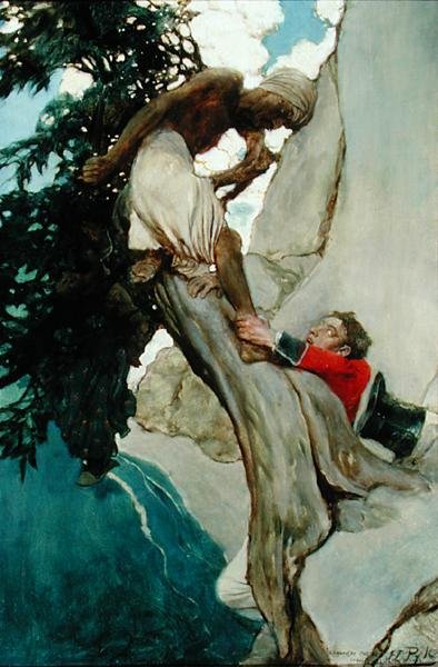 Agarrei no seu tornozelo, de "Sinbad in Burrator" de Arthur Quiller-Couch (1863-1944), publicado na revista Scribner