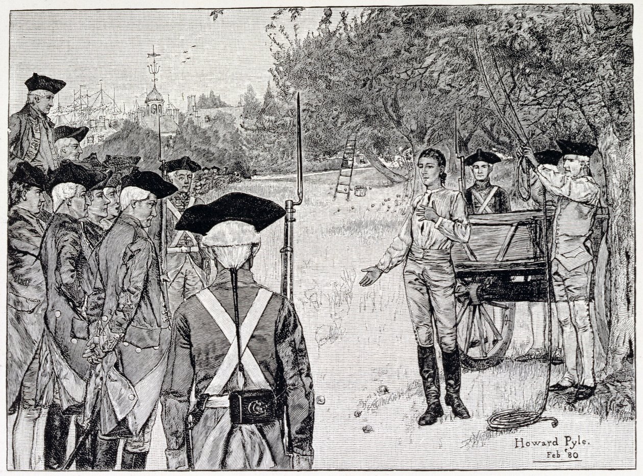 "Eu só lamento que eu tenha apenas uma vida a perder por meu país", da Harper&39;s Magazine, 1880 de Howard Pyle