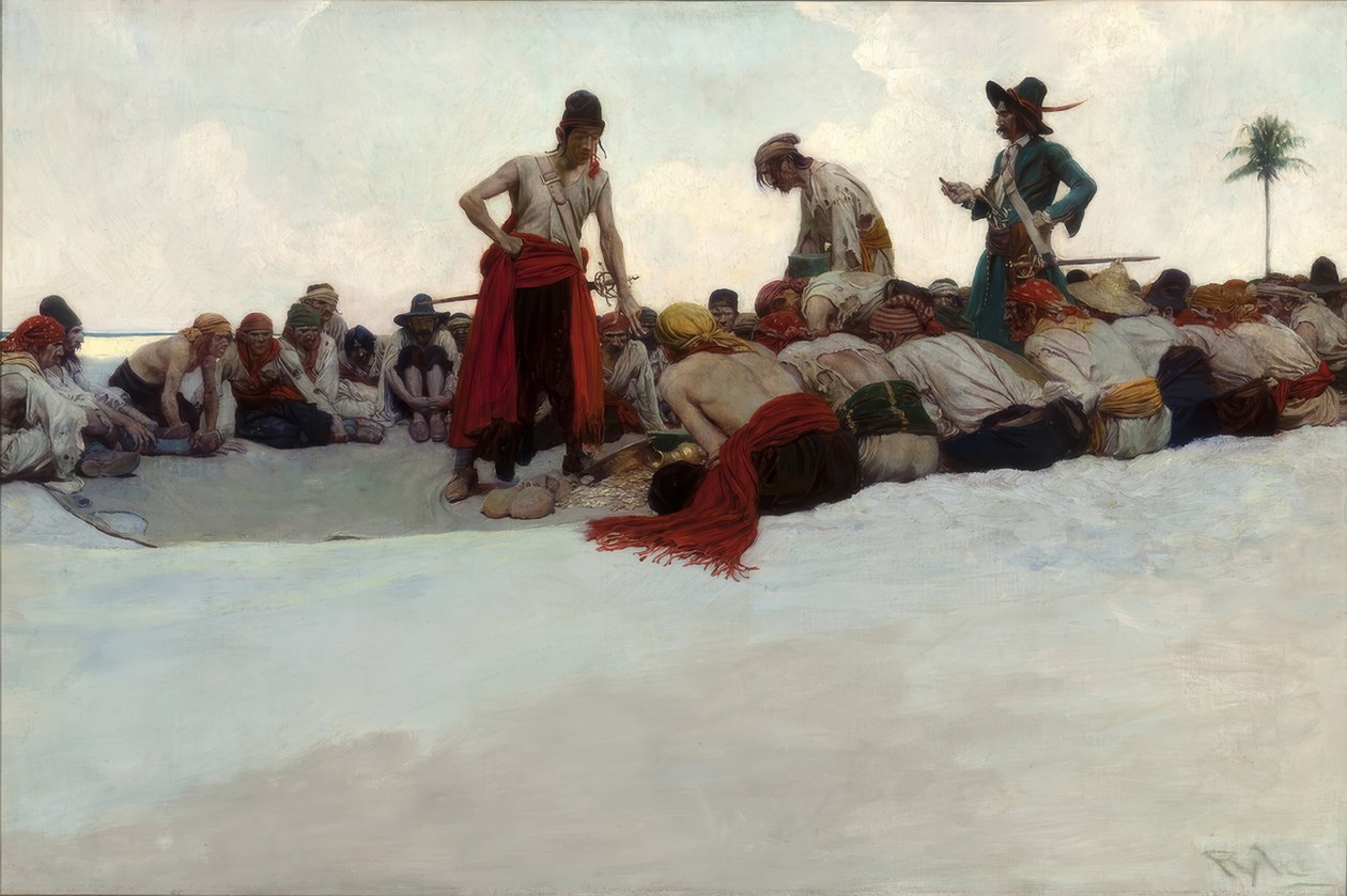 Então o tesouro foi dividido de Howard Pyle