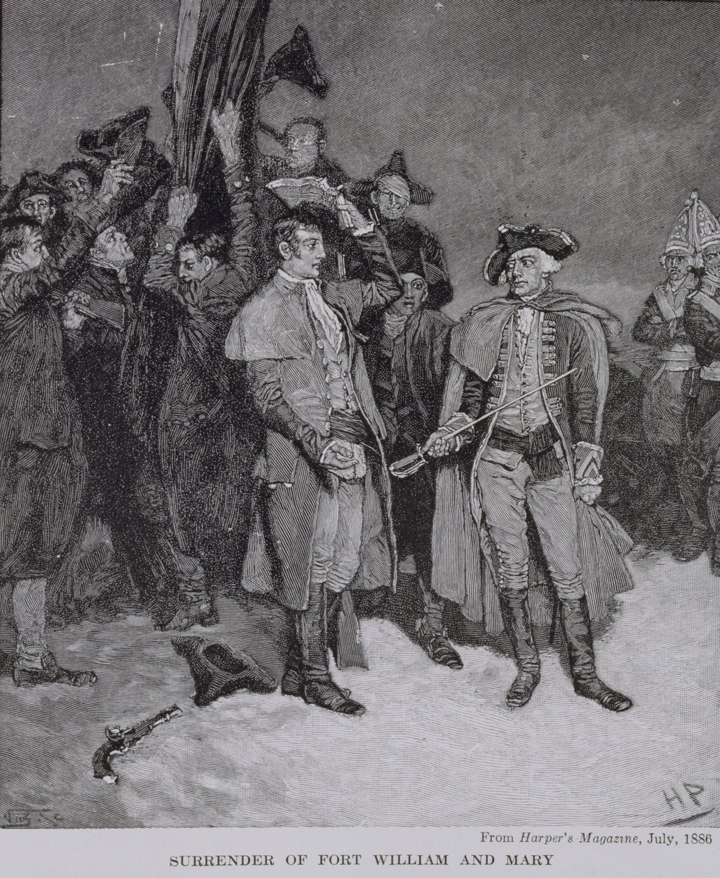 Rendição de Fort William e Mary, da Harper&39;s Magazine, 1886 de Howard Pyle