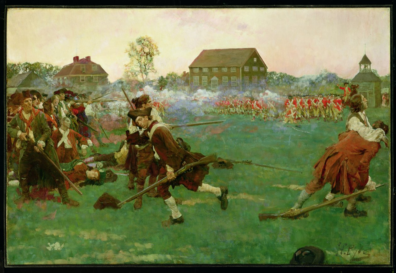 A luta em Lexington Common, 19 de abril de Howard Pyle