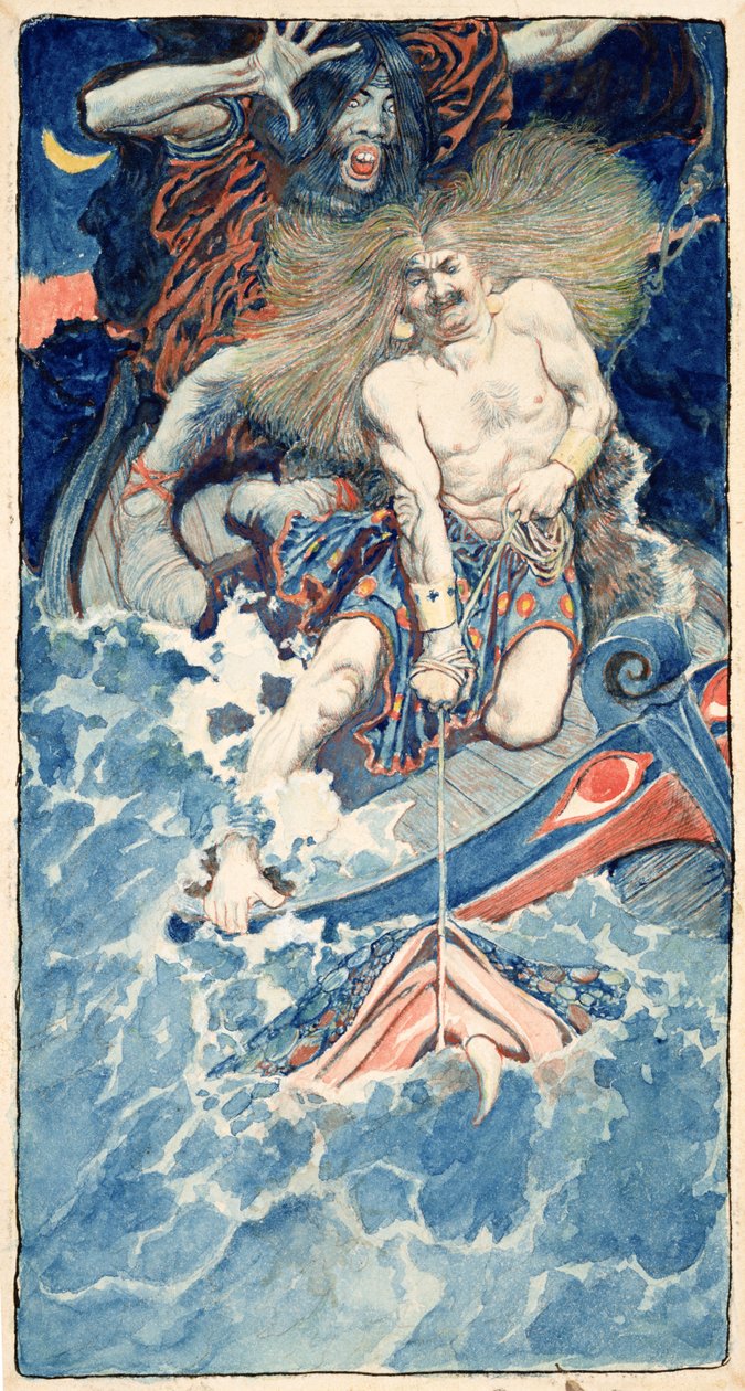 The Fishing of Thor and Hymir, de "North Folk Legends of the Sea" de Howard Pyle, publicado na Harper