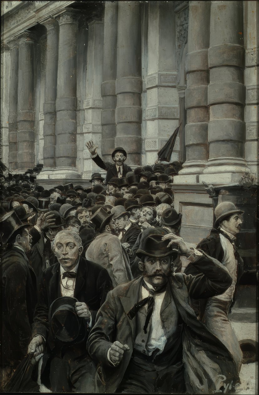 A corrida da Bolsa de Valores de Nova Iorque em 18 de setembro de 1873 de Howard Pyle