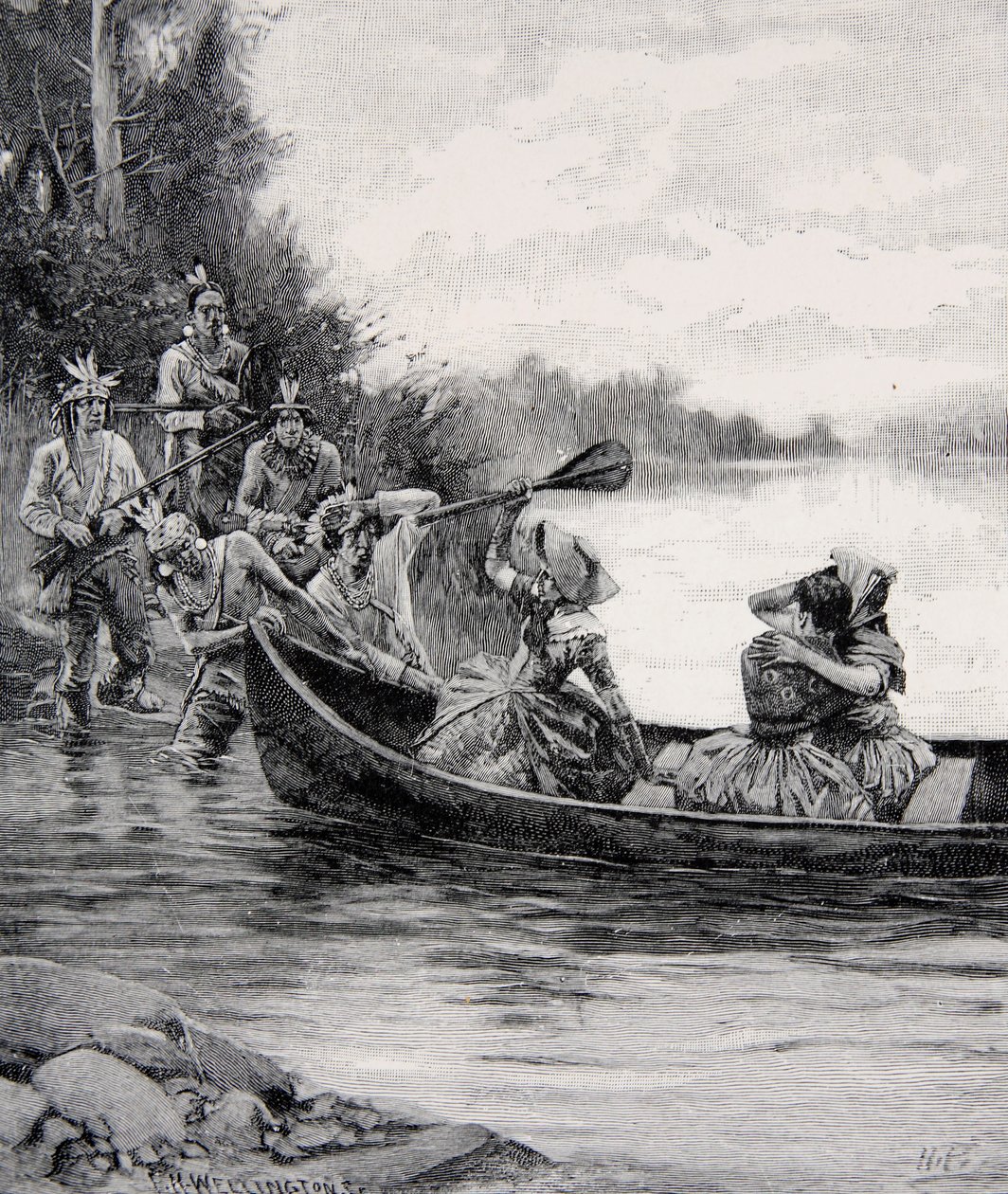 A captura de Elizabeth e Frances Galloway, publicada na revista Harper&39;s Magazine, em junho de 1887 de Howard Pyle