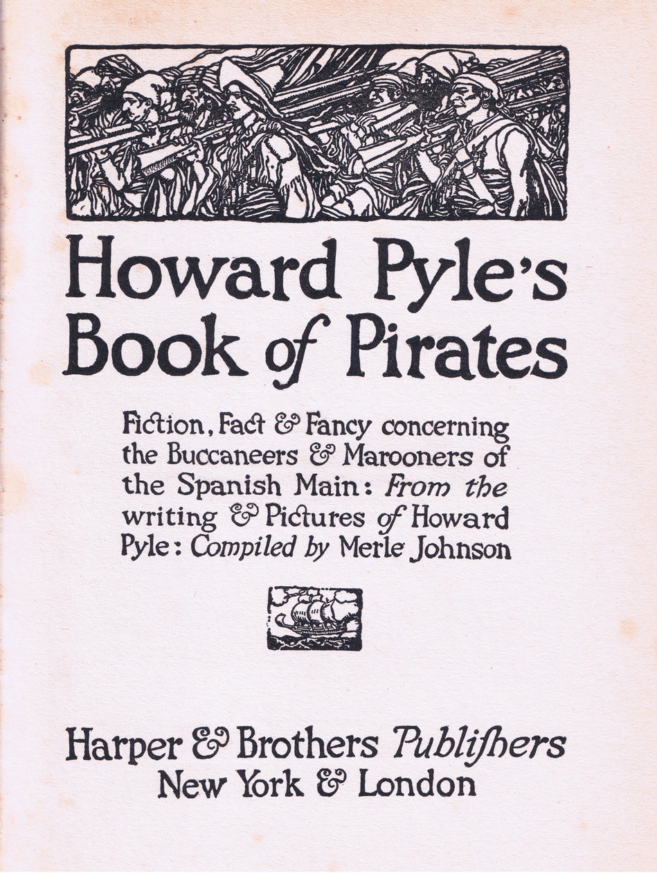 Página de título, do livro Howard Pyles of Pirates publicado por Harper & Bros, 1921 de Howard Pyle