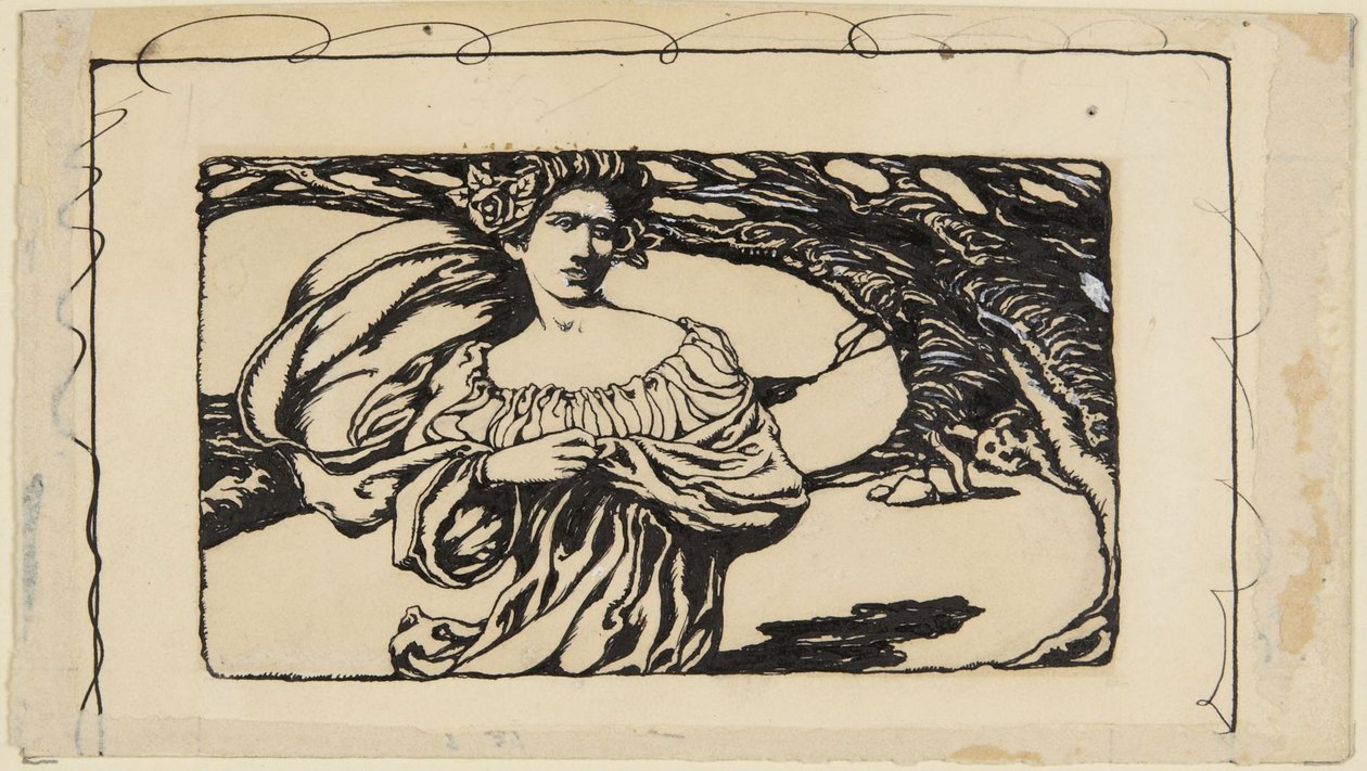 Mulher e árvore, ilustração para Horácio de Howard Pyle
