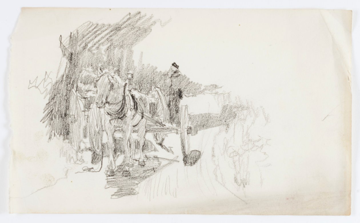Sem título (Carroça puxada por cavalos) de Howard Russell Butler