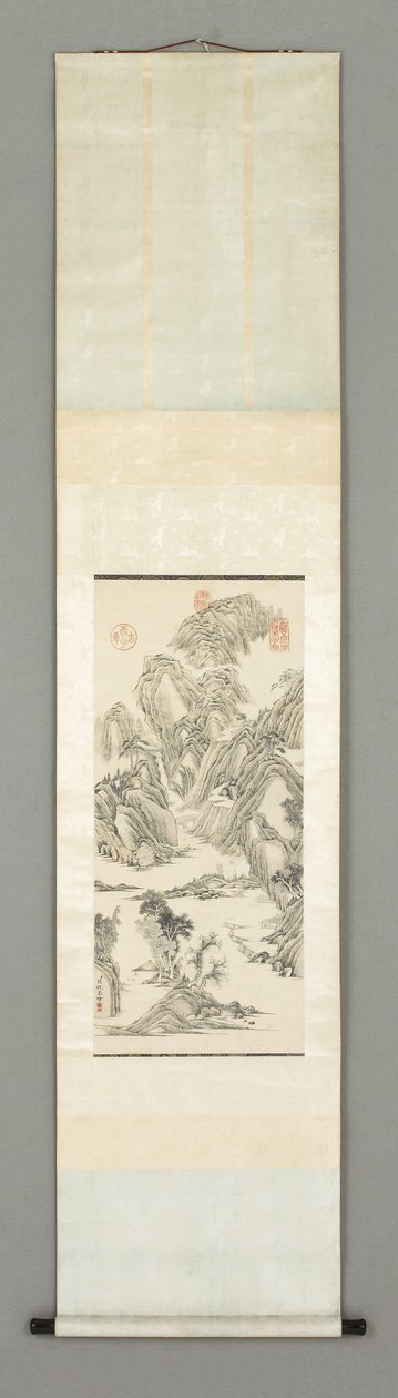 Paisagem (tinta e cor sobre papel) de Huai Guan
