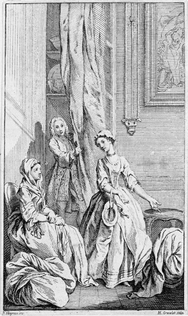Ilustração para &39;Pamela&39;, de Samuel Richardson, 1742 de Hubert Francois Gravelot