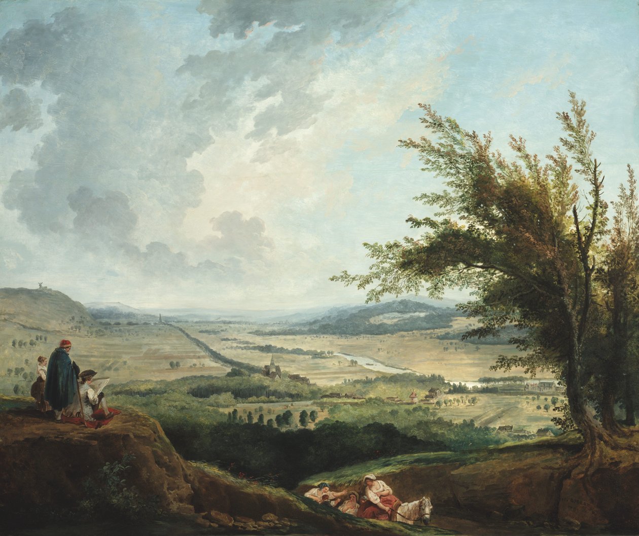 Uma extensa paisagem perto de Paris de Hubert Robert