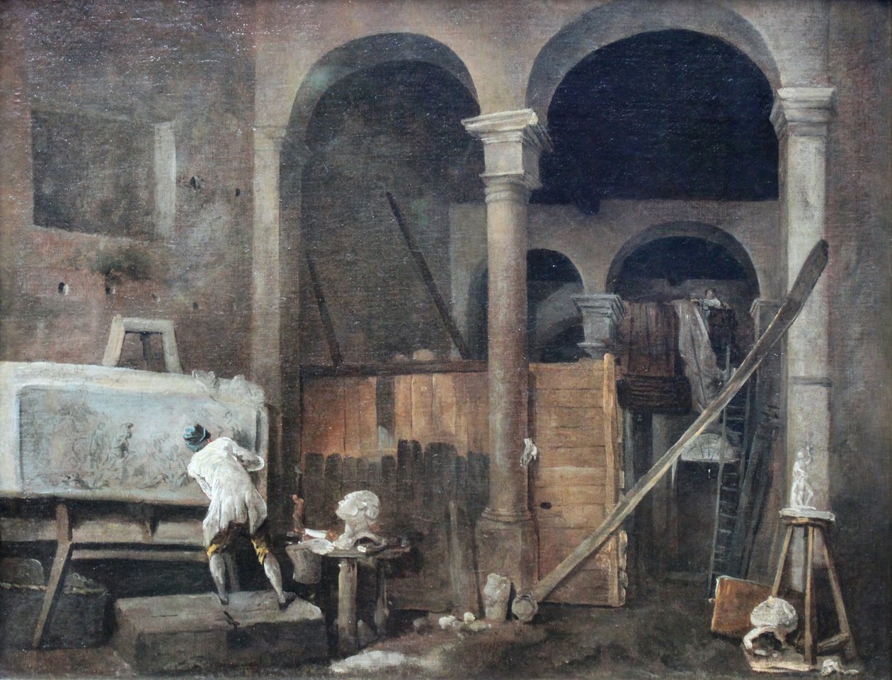 O estúdio do artista de Hubert Robert