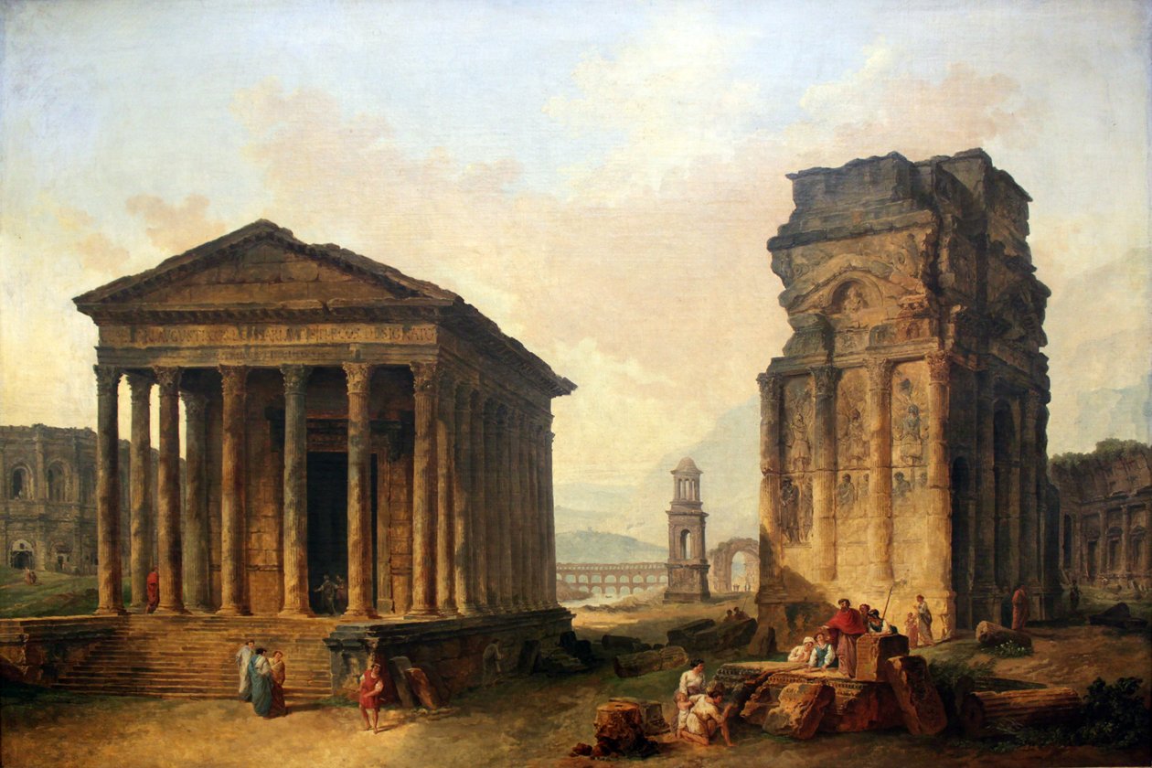 As ruínas de Nîmes, Orange e Saint-Rémy-de-Provence de Hubert Robert