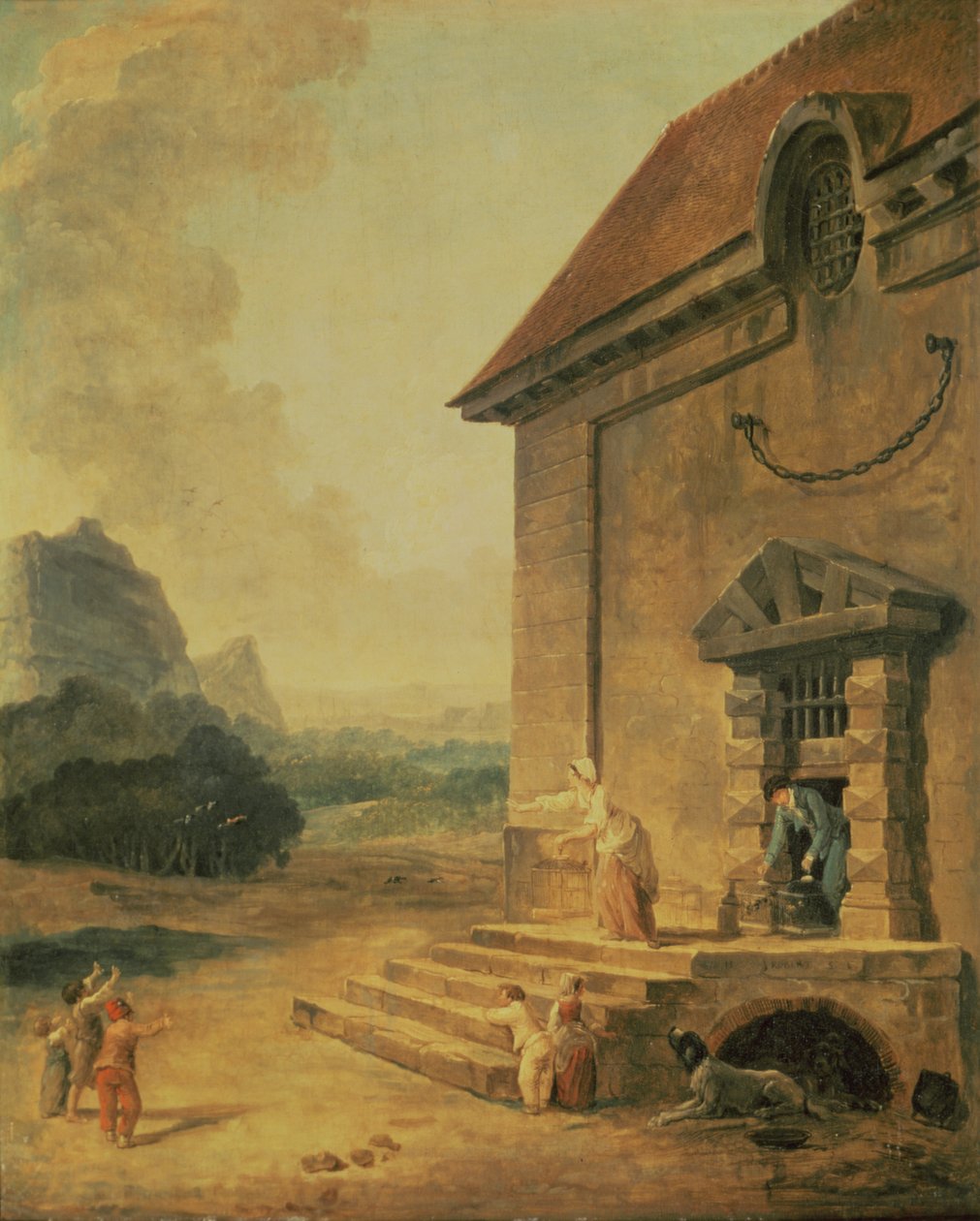 Libertando os Pássaros, 1794 de Hubert Robert