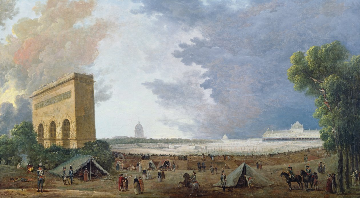 Dia da Federação no Champ de Mars, 14 de julho de 1790 de Hubert Robert