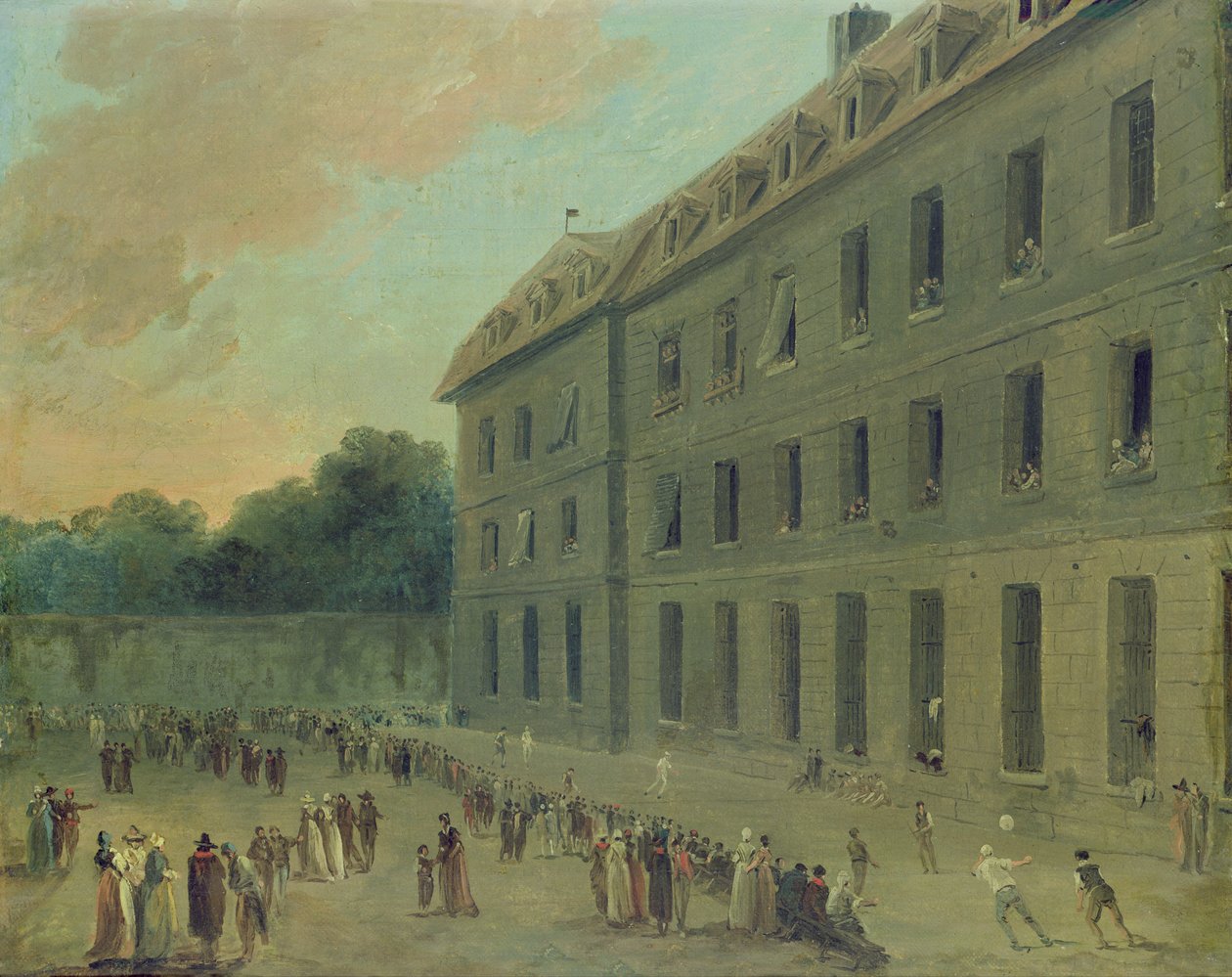 Recreação na Prisão de Saint-Lazare de Hubert Robert
