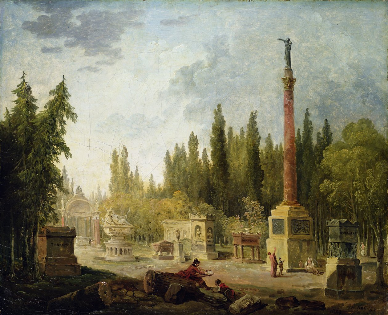 O Jardim do Musée des Monuments Francais, 1795-1808 de Hubert Robert