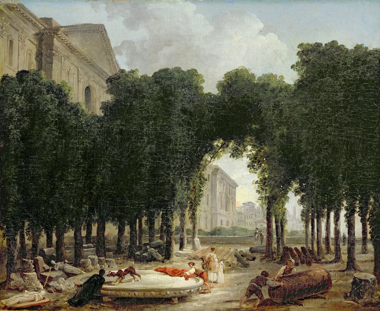 O Louvre e os jardins da Infanta, 1798 de Hubert Robert