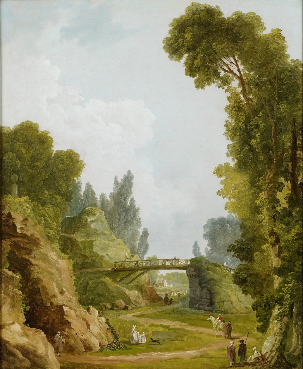 A ponte rústica, Château de Méréville, França, c.1785 de Hubert Robert