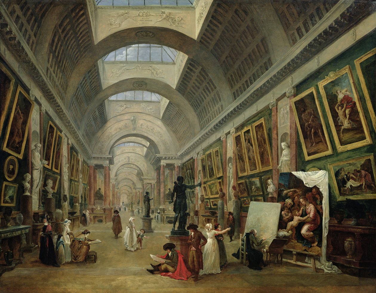 Vista da grande galeria do Louvre, 1796 de Hubert Robert