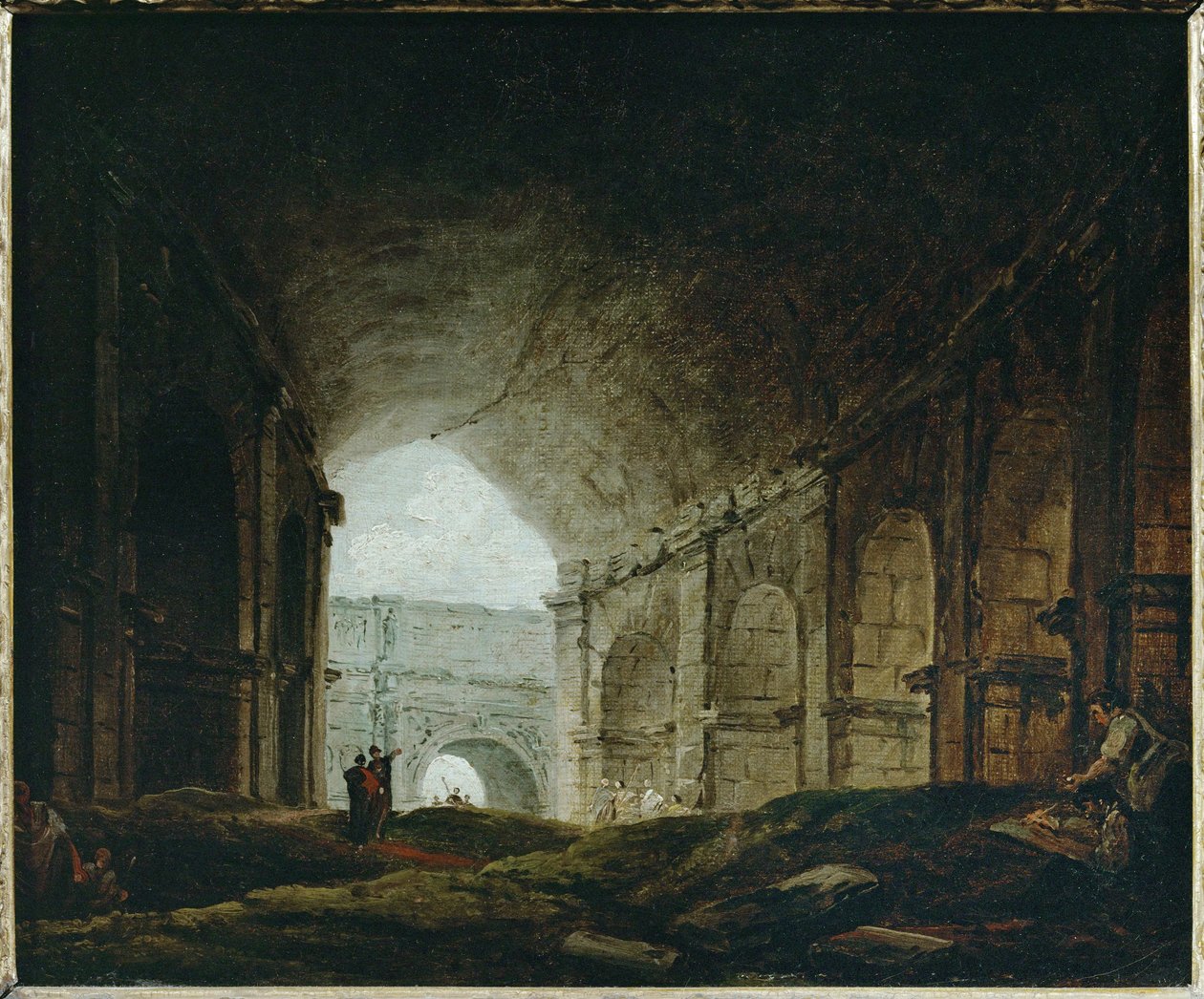 Interior do Coliseu, Roma ... de Hubert (circle of) Robert
