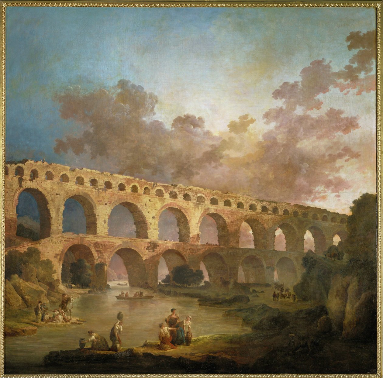 A Ponte do Jardim. O aqueduto romano que atravessa o rio Gard ... de Hubert (circle of) Robert