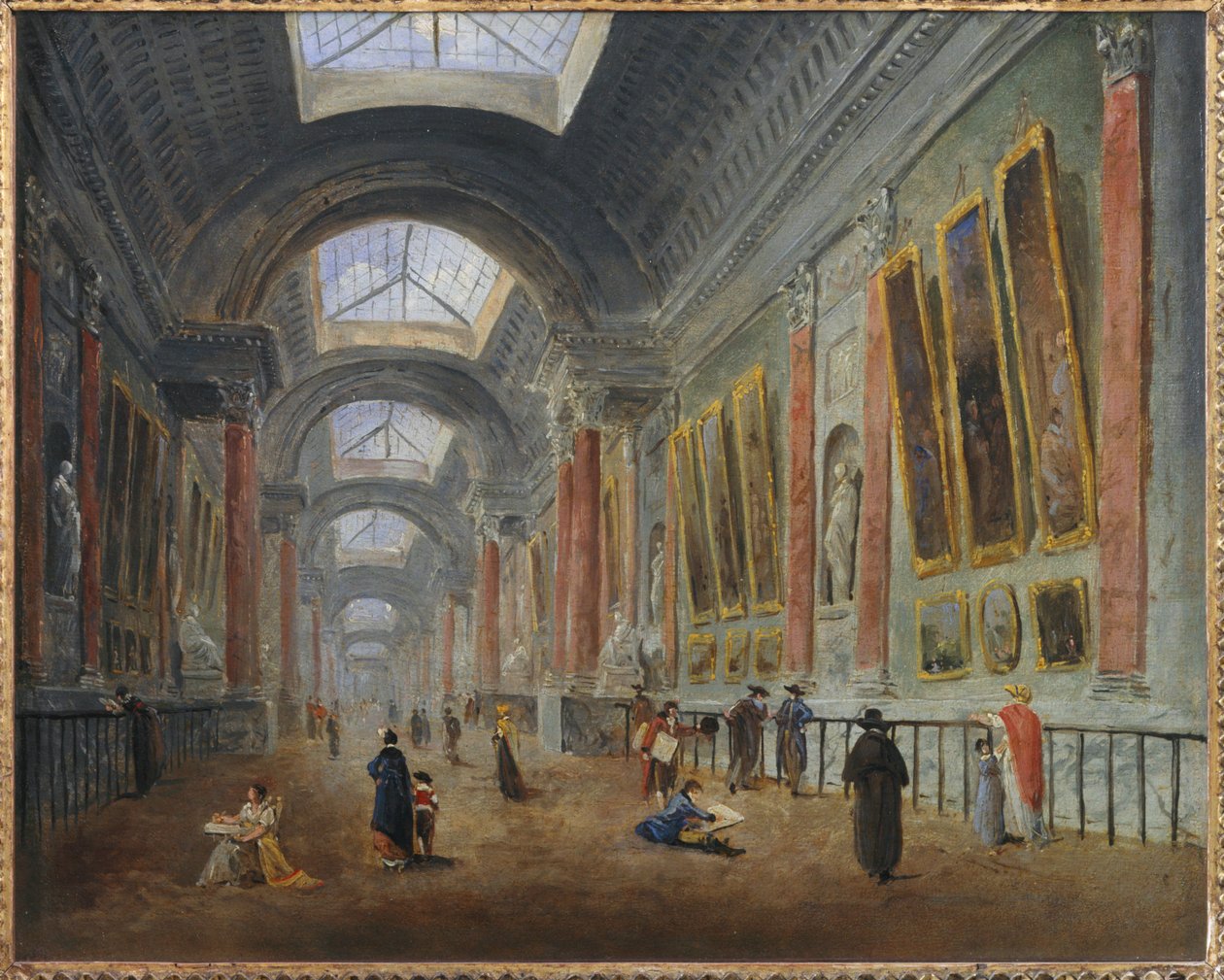 Projeto de renovação da Grande Galerie du Louvre, em torno de ... de Hubert (circle of) Robert