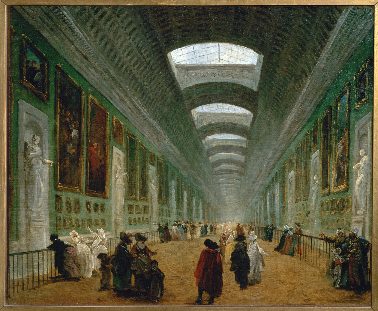 Projeto de remodelação da Grande Galerie do Louvre ... de Hubert (circle of) Robert