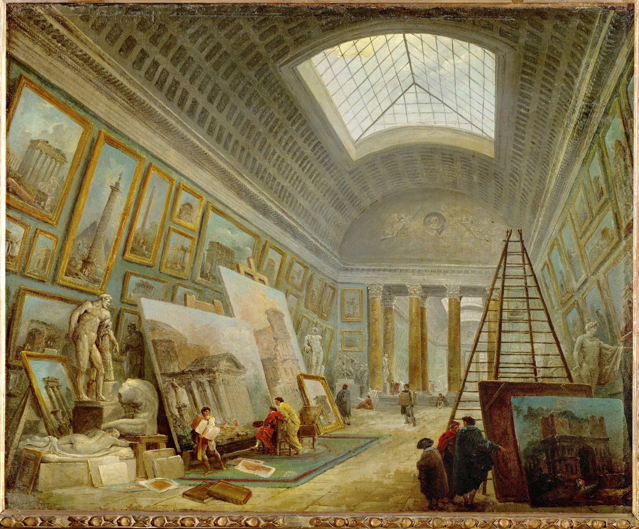 Uma galeria museológica de arte romana - Uma galeria museológica de arte romana ... de Hubert (circle of) Robert
