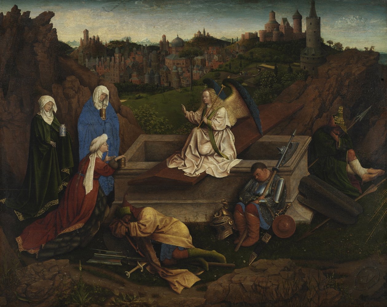As Três Marias no Sepulcro, c. 1440 de Hubert Eyck
