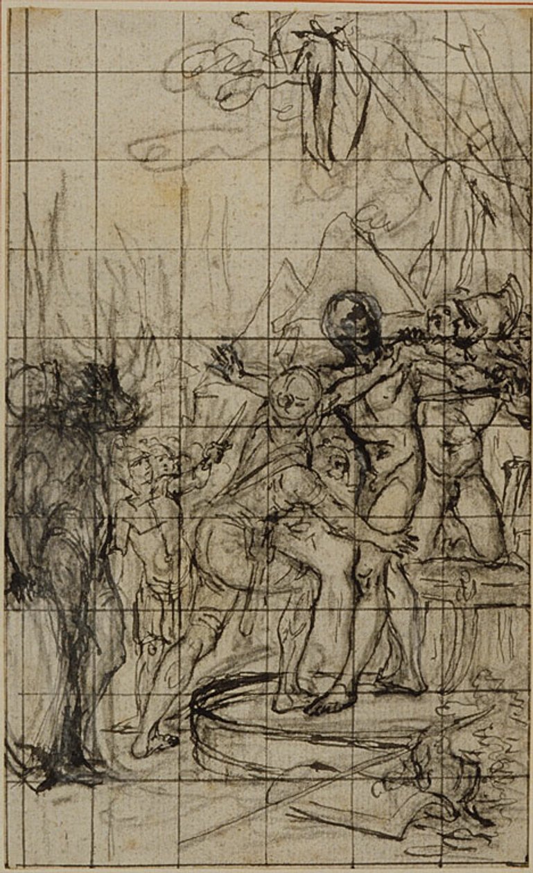 Estudo ampliado para uma ilustração em Tácito "Tiberius, or The Six First Books of the Annals", Livro 1, Vol. 1 de Hubert Francois Gravelot