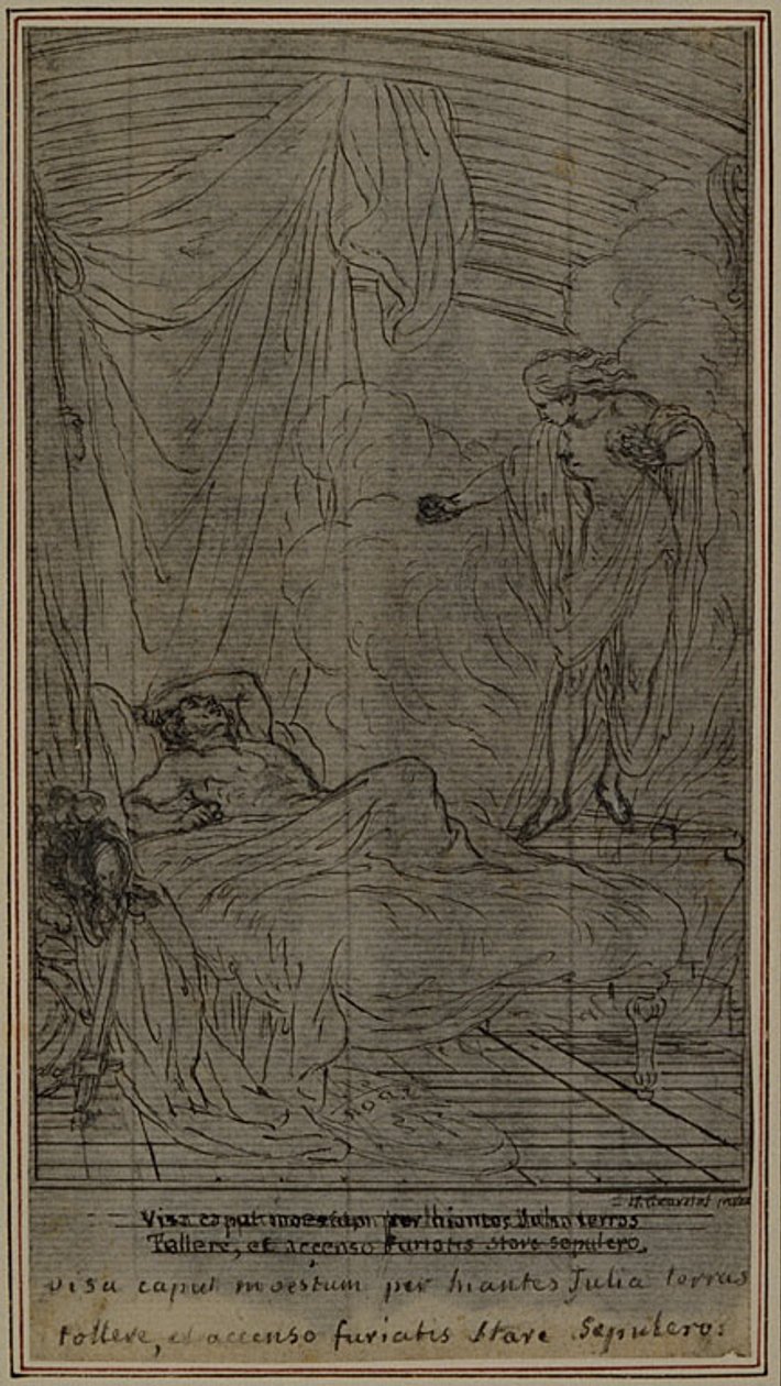 Estudo para "La Pharsale" de Lucain, Canto III de Hubert Francois Gravelot