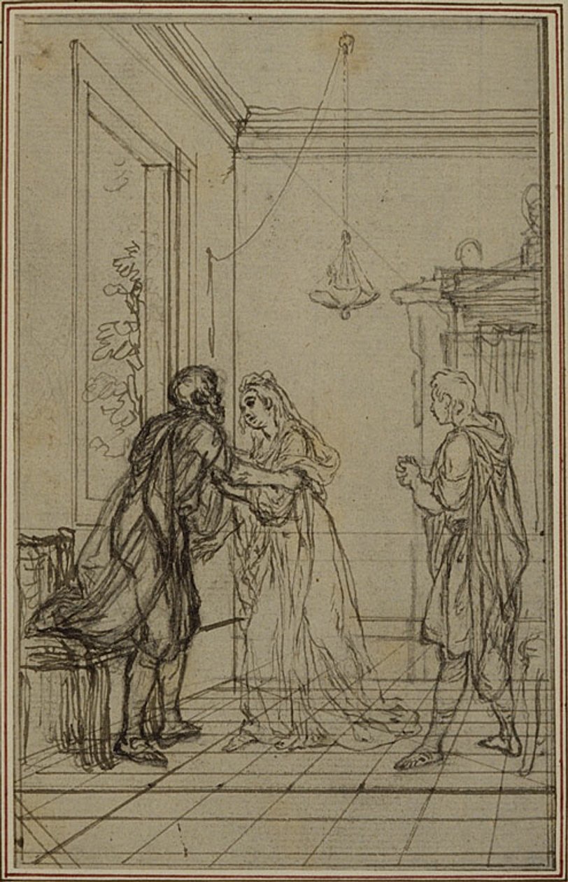 Estudo para "La Pharsale" de Lucain, Canto II de Hubert Francois Gravelot
