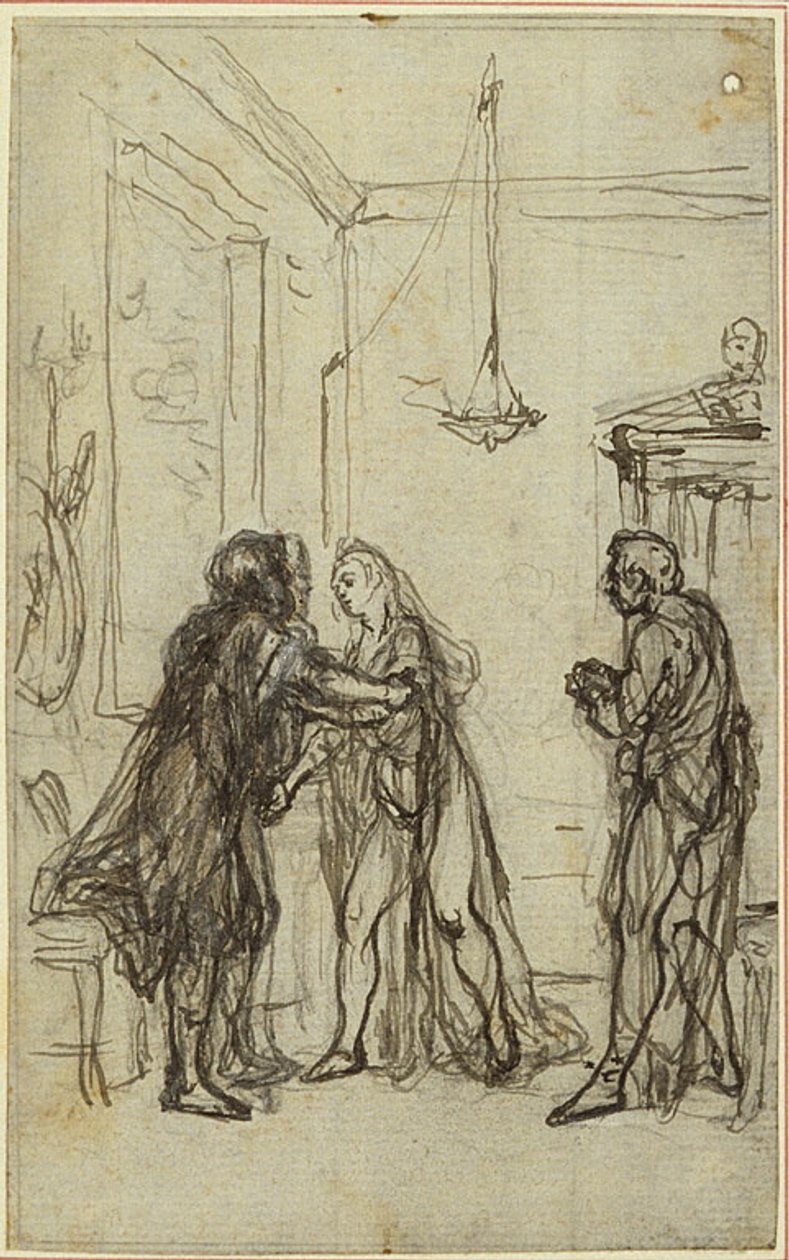 Estudo para "La Pharsale" de Lucain, Canto II de Hubert Francois Gravelot