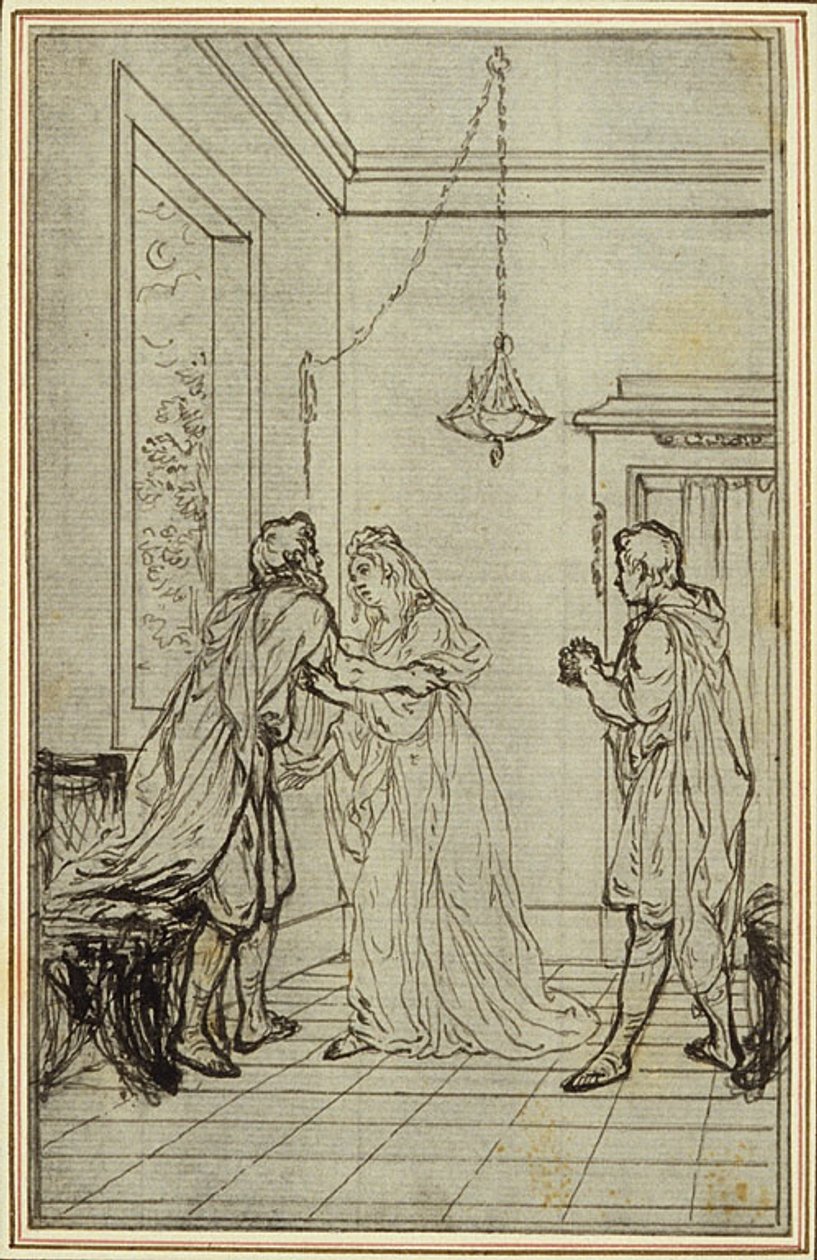 Estudo para "La Pharsale" de Lucain, Canto II de Hubert Francois Gravelot