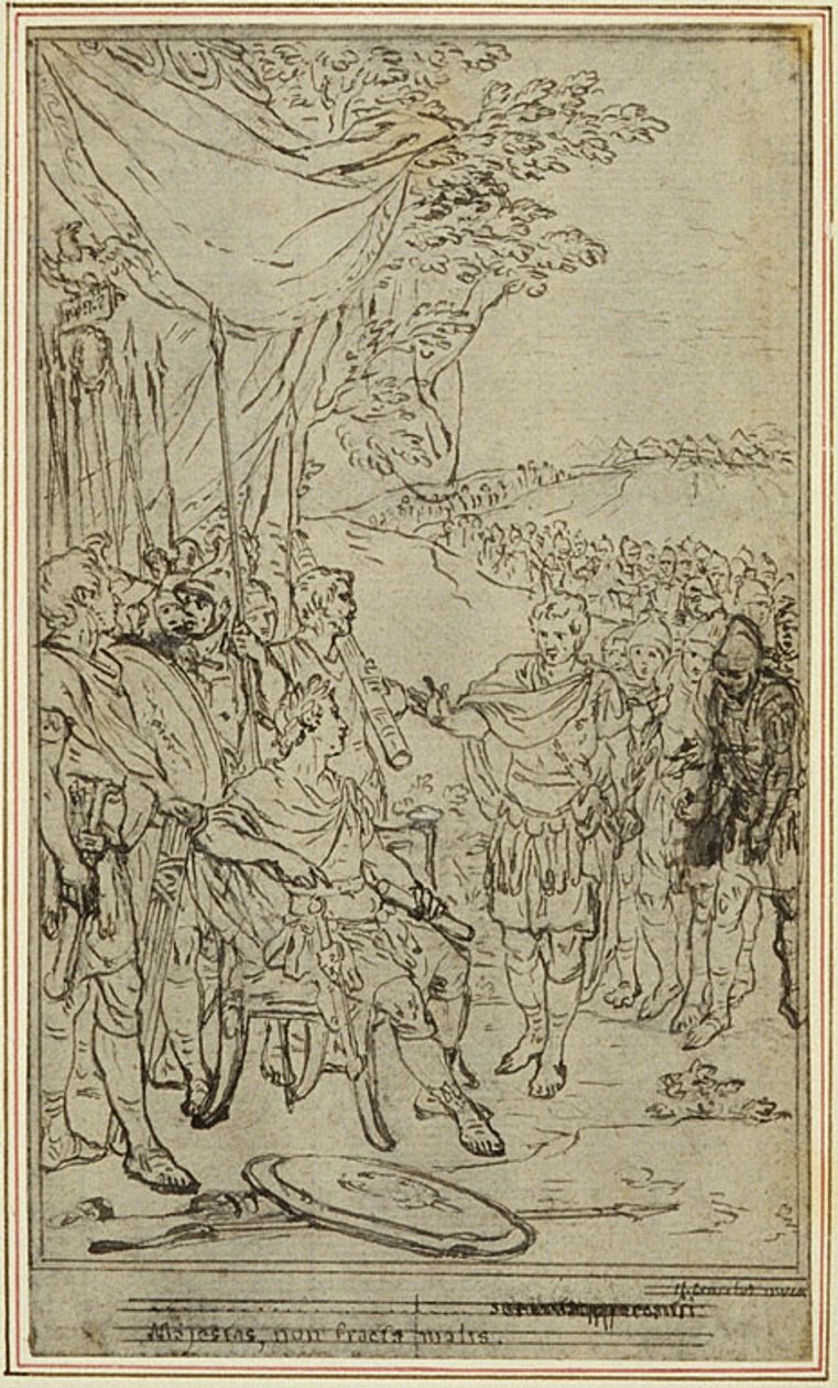 Estudo para "La Pharsale" de Lucain, Canto IV de Hubert Francois Gravelot
