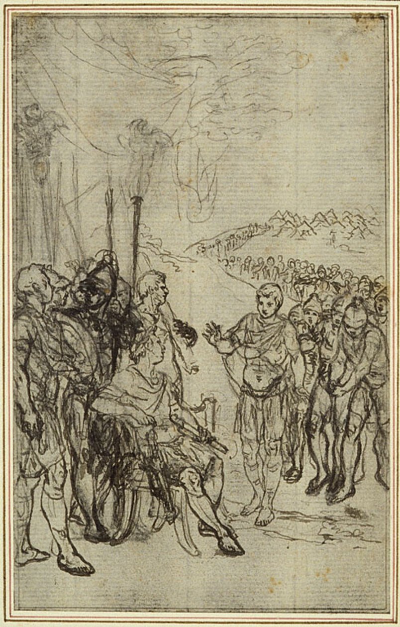 Estudo para "La Pharsale" de Lucain, Canto IV de Hubert Francois Gravelot